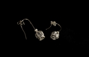 poppy head wire drop earrings