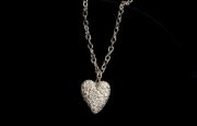 long stone love heart chain